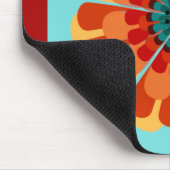 Terrakotta und Aquamarine Blume Mousepad (Ecke)