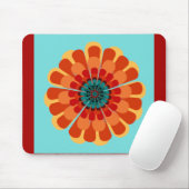Terrakotta und Aquamarine Blume Mousepad (Mit Mouse)