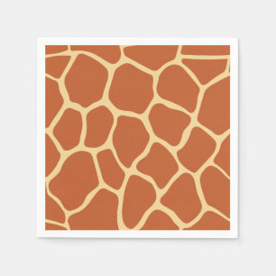Terrakotta- und Beige-Giraffen-Druck-Tiermuster Serviette