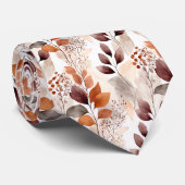Terrakotta- und Burgunderrot Herbstlaub | Boho-Her Krawatte (Gerollt)