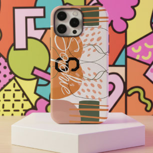 Terrakotta- und grünes abstraktes Monogramm im Sti iPhone 16 Pro Max Hülle