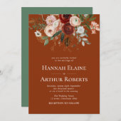 Terrakotta und Grünpflanzen Einladung zur Blumenho (Vorne/Hinten)