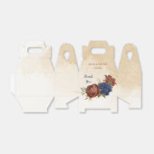 Terrakotta- und Marineblumen Hochzeit Geschenkschachtel (Ungefaltet)