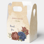 Terrakotta- und Marineblumen Hochzeit Geschenkschachtel (Geöffnet)