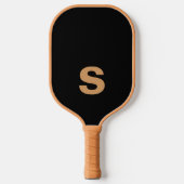 Terrakotta und Schwarz | Modernes Monogramm Pickleball Schläger (Vorderseite)
