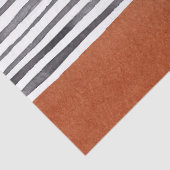 Terrakotta und Schwarz-weiße Streifen Seidenpapier (Detail)