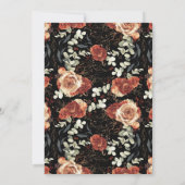 Terrakotta und Schwarze Flora Hochzeit Jahrestag Einladung (Rückseite)