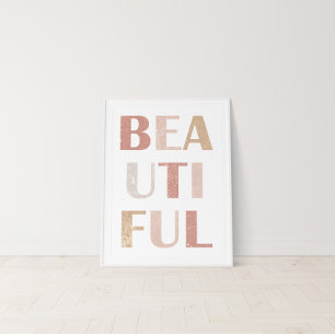 Terrakotta- und Staubrose-Typografie „Beautiful“  Poster