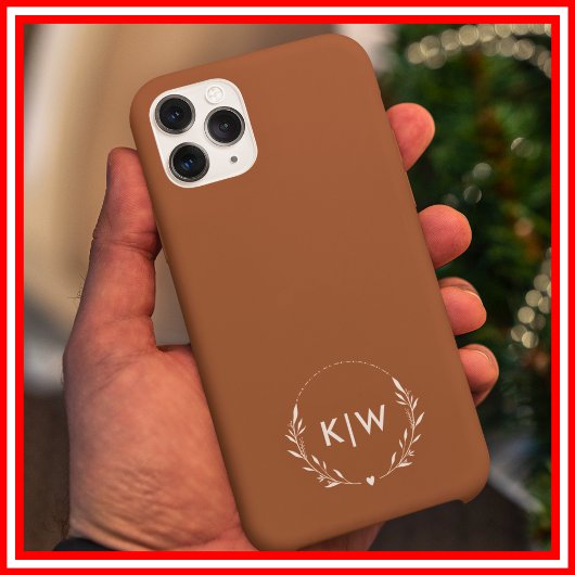 Terrakotta und Weiß | Monogram für moderne Initial Case-Mate iPhone Hülle