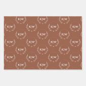 Terrakotta und Weiß | Monogram für moderne Initial Geschenkpapier Set (Vorderseite)