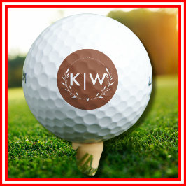 Terrakotta und Weiß | Monogram für moderne Initial Golfball