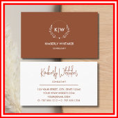 Terrakotta und Weiß | Monogram für moderne Initial Visitenkarte