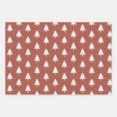 Terrakotta und weiße Bäume Frohe Weihnachtsfeierta Geschenkpapier Set (Vorderseite 2)
