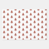 Terrakotta und weiße Bäume Frohe Weihnachtsfeierta Geschenkpapier Set (Vorderseite)