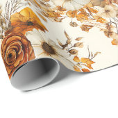 Terrakotta und weiße Blume Botanischer Boho Exotic Geschenkpapier (Rolleneckpunkt)