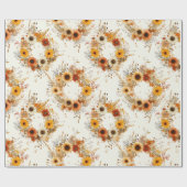 Terrakotta und weiße Blume Botanischer Boho Exotic Geschenkpapier (Flach)