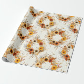 Terrakotta und weiße Blume Botanischer Boho Exotic Geschenkpapier (Ungerollt)
