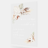 Terrakotta und weiße Blume Hochzeitsakrylus Acrylschild (Winkel)