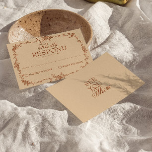 Terrakotta verbranntes Orange florale Boho Hochzei RSVP Karte