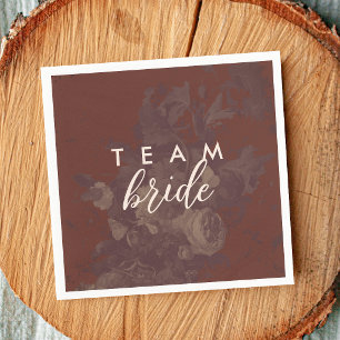 Terrakotta Vintage Rustikale Florale Team Braut Serviette