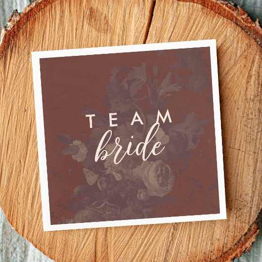 Terrakotta Vintage Rustikale Florale Team Braut Serviette