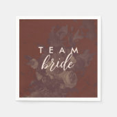 Terrakotta Vintage Rustikale Florale Team Braut Serviette (Vorderseite)