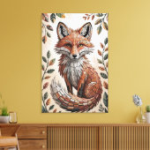 Terrakotta-Wald-Mosaik-Fuchs Leinwanddruck (Insitu (Wohnzimmer))