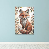 Terrakotta-Wald-Mosaik-Fuchs Leinwanddruck (Insitu (Holzboden))