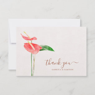 Terrakotta-Watercolor-Botanical-Boho-Hochzeit Dankeskarte
