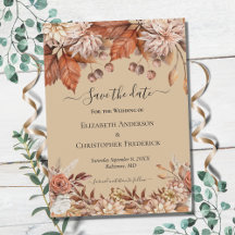 Terrakotta Weiß Braun Blumen Elegant Boho Hochzeit