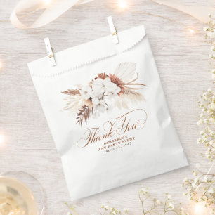Terrakotta Weiße Elfenbein Blumen Boho Danke Geschenktütchen