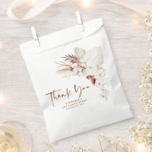 Terrakotta Weiße Elfenbein Blumen Boho Danke Geschenktütchen