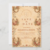 Terrakotta-Western-Blumenhochzeit Save The Date (Vorderseite)