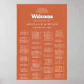 Terrakotta-Wildblumen-Alphabetischer Sitzplan Poster (Vorne)