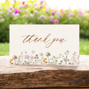 Terrakotta-Wildblumen-Baby-Party Visitenkarte