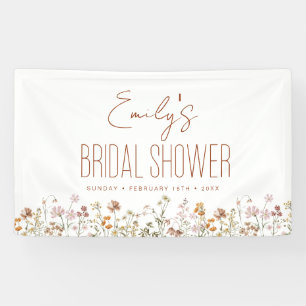 Terrakotta-Wildblumen-Boho-Brautparty Banner