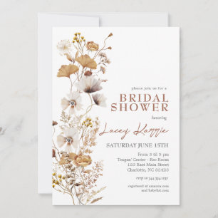 Terrakotta-Wildblumen-Hochzeitseinladung  Einladung