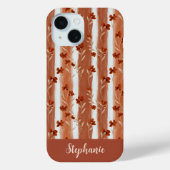 Terrakotta-Wildblumen-Monogramm Boho Case-Mate iPhone Hülle (Rückseite)