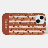Terrakotta-Wildblumen-Monogramm Boho Case-Mate iPhone Hülle (Rückseite (Horizontal))