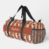 Terrakotta-Wildblumen-Monogramm-Boho Duffle Bag (Rechte Ecke)