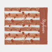 Terrakotta-Wildblumen-Monogramm Fleecedecke (Vorderseite (Horizontal))