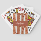 Terrakotta-Wildblumen-Monogramm-Name-Boho Spielkarten (Rückseite)