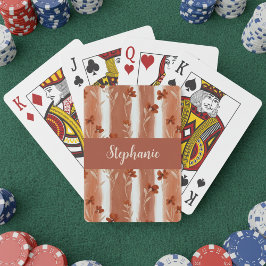 Terrakotta-Wildblumen-Monogramm-Name-Boho  Spielkarten