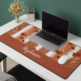 Terrakotta-Wildblumen-Monogramm Schreibtischunterlage