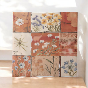 Terrakotta-Wildblumen-Patchwork-Rustikal-Boho-Früh Fliese
