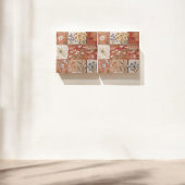 Terrakotta-Wildblumen-Patchwork-Rustikal-Boho-Früh Fliese