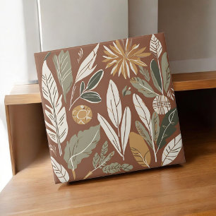 Terrakotta-Wildblumen-Rustikale-Boho-Frühlingsdeko Fliese