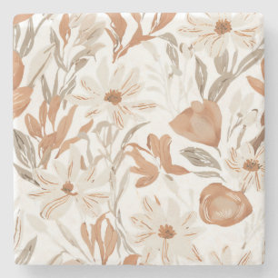 Terrakotta-Wildblumen-Rustikales-Boho-Getränkezube Steinuntersetzer