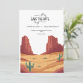 TERRAKOTTA-WÜSTEN-BOHO-HOCHZEIT SAVE THE DATE (Stehend Vorderseite)