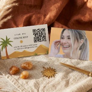 Terrakotta-Wüsten-Boho-Viral-Hochzeit Begleitkarte